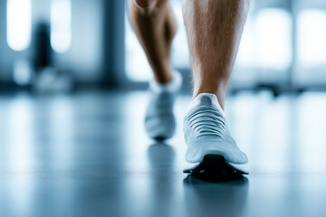 Therapeutic exercise rehabilitation joint health. Athlete recovering from sports injury during rehabilitation session