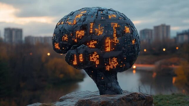 An AI brain made of circuit patterns analyzing suspicious code patterns in real-time 105