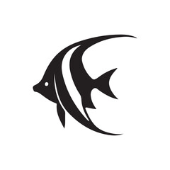 Obraz premium Blue marine fish vector cartoon illustration