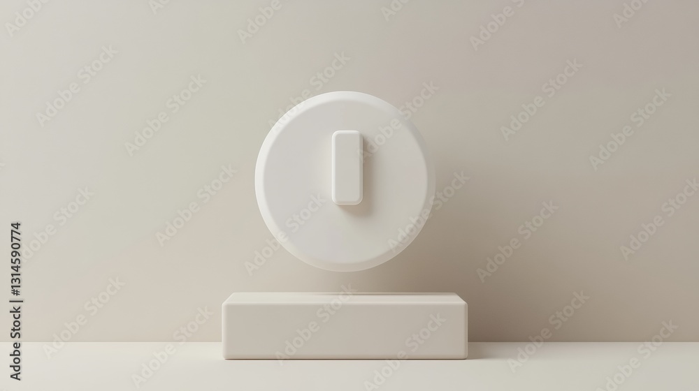 Poster Minimalist power button icon on a neutral background creates a calming visual symbol of accessibility and design principles