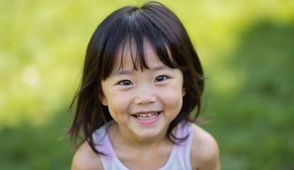 笑う女の子のポートレート（日本人・アジア人・子供）