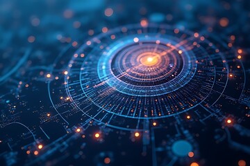 Obraz premium Exploring digital patterns abstract space graphic visualization futuristic environment aerial view technology concepts