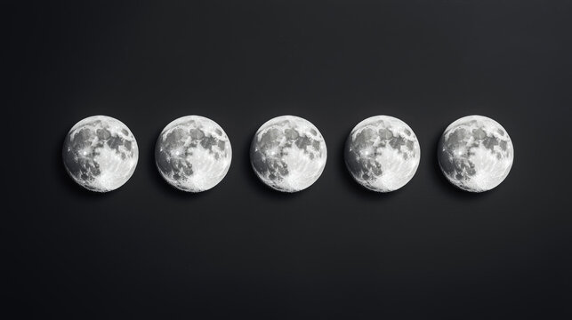 Lunar cycle decreasing are aligned with visualization of moon phases in astronomy
