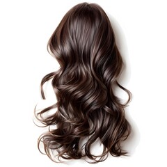 Naklejka premium Glossy Brown Hair with Soft Waves for Beauty and Fashion Images