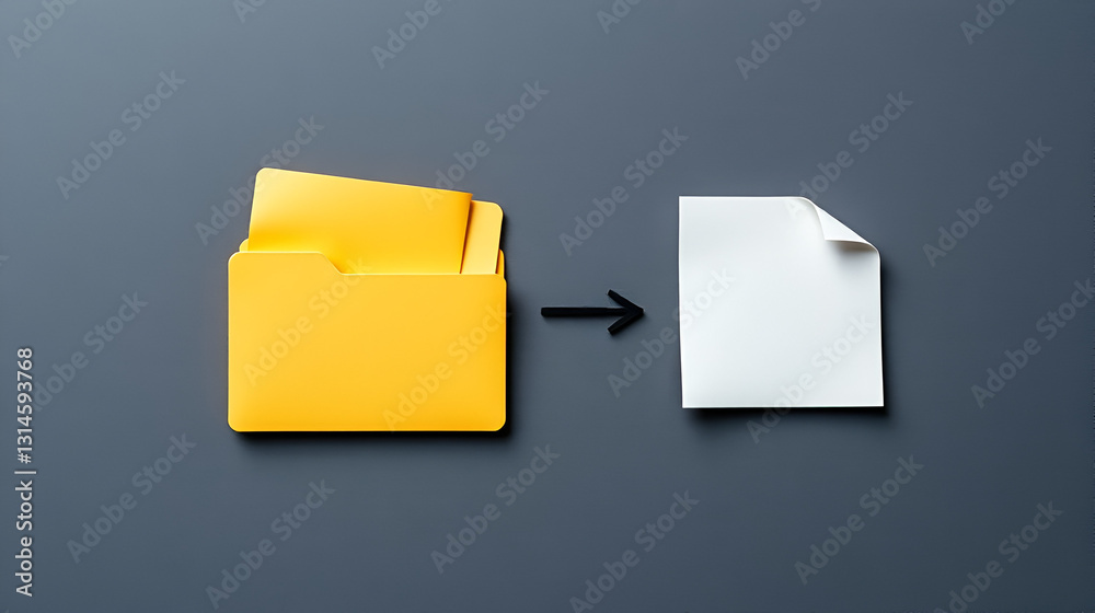 Wall mural the concept of copying data from one folder to another, documents are copied to another folder
