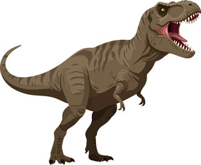 Fototapeta premium Realistic Tyrannosaurus Rex in a dynamic pose, detailed and colorful vector illustration