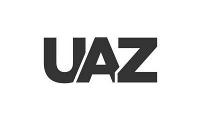 UAZ logo design template with strong and modern bold text. Initial based vector logotype featuring simple and minimal typography. Trendy company identity.