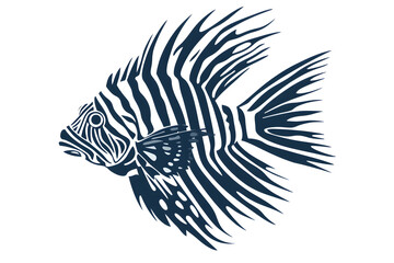 Fototapeta premium Striped Fish Art: Abstract Aquatic Design, Bold Colors, Ocean Life, Marine Animal, Underwater World, Nature's Beauty, Creative Illustration, Unique Artwork, Fish Silhouette, Sea Creature