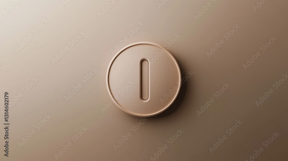Poster Large minimalist power button icon on a neutral background designed for accessibility and versatility with ample text space