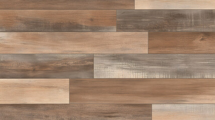 Stylish wooden planks arranged in a staggered pattern with neutral tones UHD 4K Image