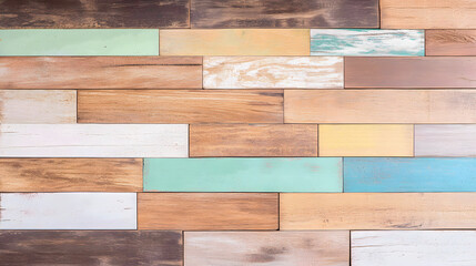 Multicolored wooden planks with pastel hues and a clean aesthetic UHD 4K Image