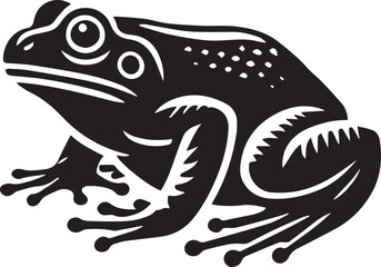 Obraz premium frog vector illustration, frog logo vector, frog vector icon, frog Silhouette vector isolated on white background