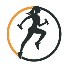 Fitness woman logo for Sport Label, Gym Badge, gym and fitness club, vector illustration