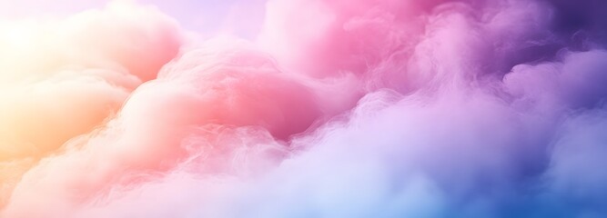 Naklejka premium A soft, pastel-colored makeup powder cloud dispersing in a dreamy effect on an isolate background