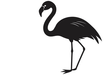 Obraz premium vector flat flamingo silhouette isolated on white