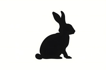 Fototapeta premium Rabbit Silhouette: A Study in Black and White