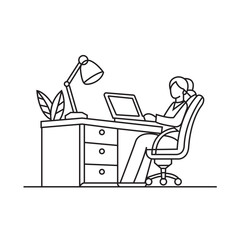 illustration of a man working on computer