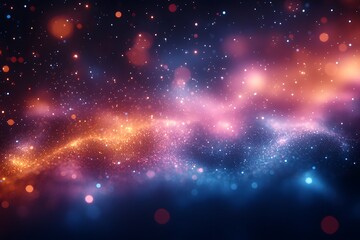 Cosmic Nebula with Vibrant Colors and Glowing Particles for Abstract Design and Science Themes