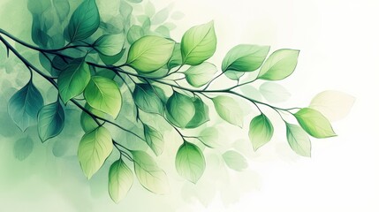 Obraz premium Fresh green theme featuring tree leaf Spring background.