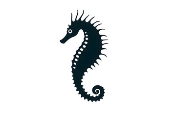 Seahorse: Ocean's Majestic Creature, Unique Anatomy, Intricate Design, Aquatic Life, Marine Wildlife, Deep Sea, Ocean Habitat, Underwater World,  Sea Creature,  Silhouette Art