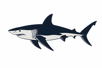 Naklejka premium Shark Anatomy: Exploring the Great White's Powerful Build