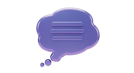 Isolated Speech Bubble with Three Lines