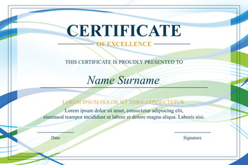 Abstract Blue Green Certificate Excellence Award