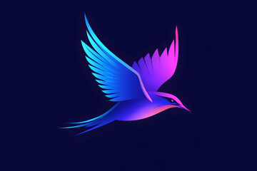 Obraz premium Bird in Flight: Gradient Wings, Vivid Colors, Soaring Beauty