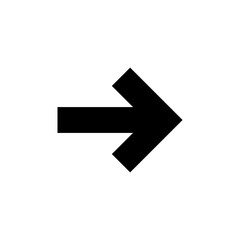 Straight arrow. Vector symbol and icon on white background.