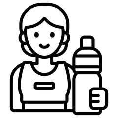 운동 선수와 스포츠 음료 아이콘