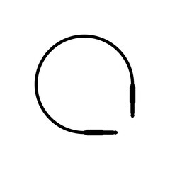 Audio cable with long round cord and two connectors.