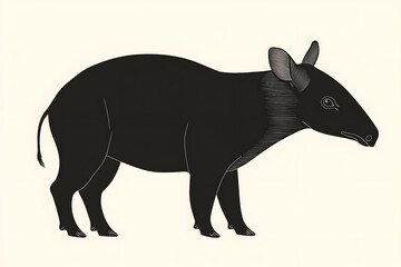 Obraz premium Tapir Profile: Majestic Creature of the Rainforest