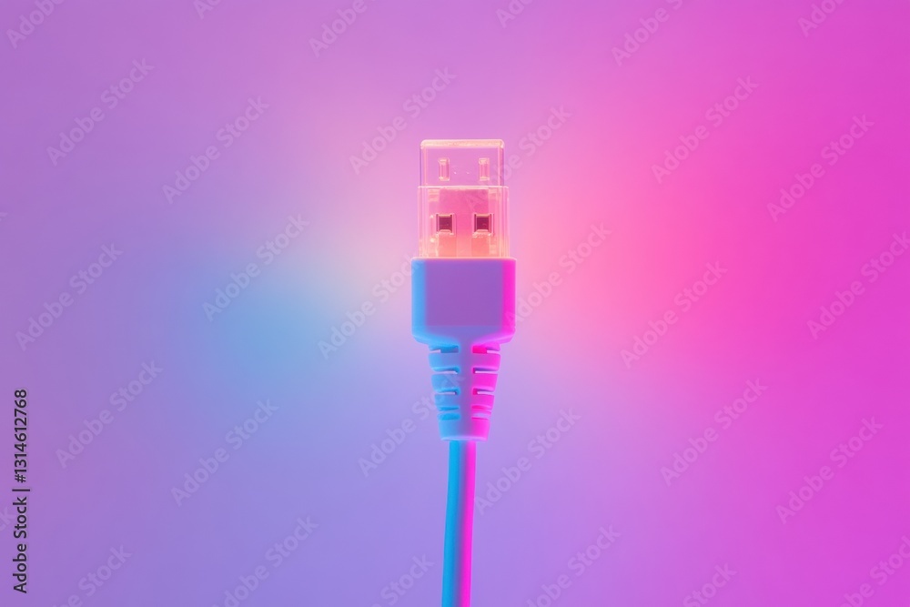 Aufkleber Network cable with internet icon against a gradient background representing digital connectivity and network services ready for messaging and communication