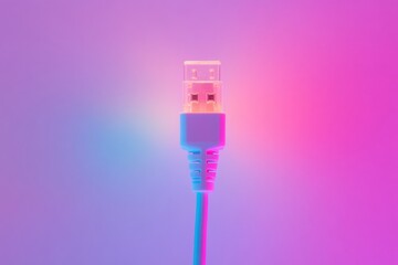 Network cable with internet icon against a gradient background representing digital connectivity and network services ready for messaging and communication