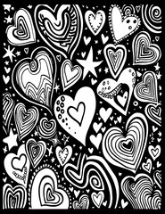 heart, love, valentine, doodle, pattern, vector, floral, illustration, design, decoration, flower, card, day, shape, swirl, ornament, wedding, symbol, pink, seamless, holiday, romance, vintage, art, g