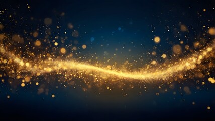 Obraz premium Golden Bokeh on Dark Abstract Background