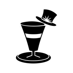 Cocktail hat silhouette vector illustration