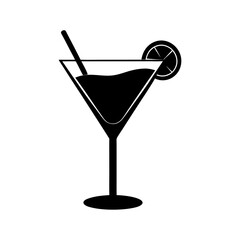 Cocktail silhouette vector illustration 