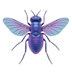 Isolated Iridescent Fly Insect Macro