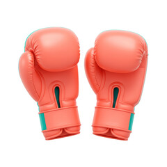 Isolated Boxing Gloves Pair Coral Color