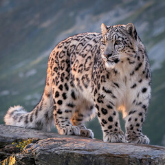A snow leopard in wildlife