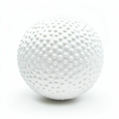 White Lacrosse Ball Isolated on White Background. For Sport, Massage and Object Photography