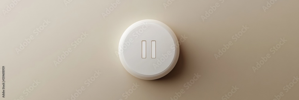 Aufkleber Large minimalist power button icon set against a neutral background with dedicated text space creating an accessible design concept