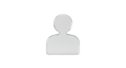 Isolated Generic User Icon in Silver