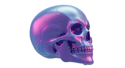 Isolated Iridescent Anatomical Skull