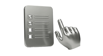 Isolated Checklist with Hand Pointing