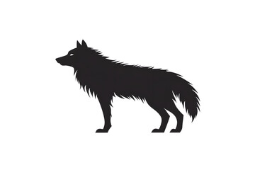 Naklejka premium Majestic Wolf Silhouette: A Wild Canine's Profile, Nature's Apex Predator in the Wilderness