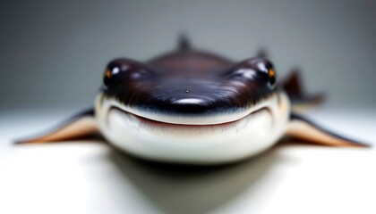 Fototapeta premium Smiling Axolotl Salamander in Water Closeup