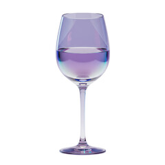 Isolated Holographic Wine Glass with Liquid