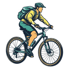 Naklejka premium cyclist riding a bicycle